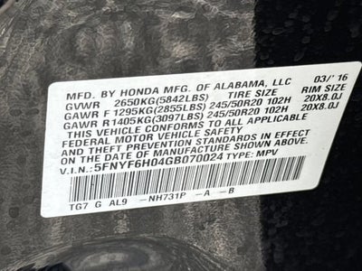2016 Honda Pilot Elite