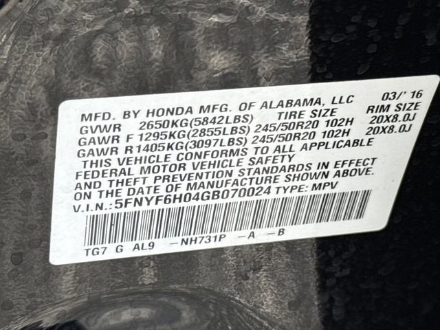2016 Honda Pilot Elite