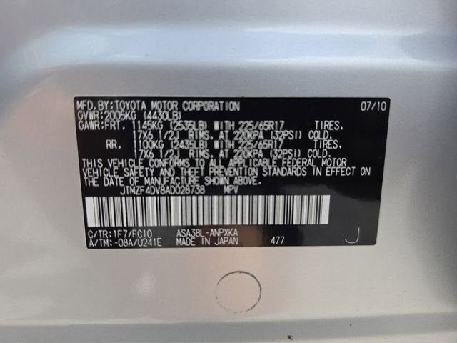 2010 Toyota RAV4 4DR 2WD 4CYL 4SPD